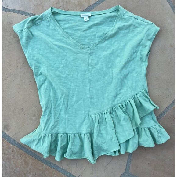 Sundance Tops - Sundance Womens M Shirt Light  Green Ruffled Hem